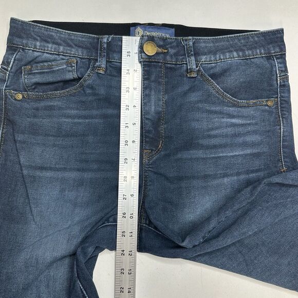 Democracy Jeans Women 10 Skinny Ab Solution Blue Stretch Denim Tummy Control - Picture 8 of 12